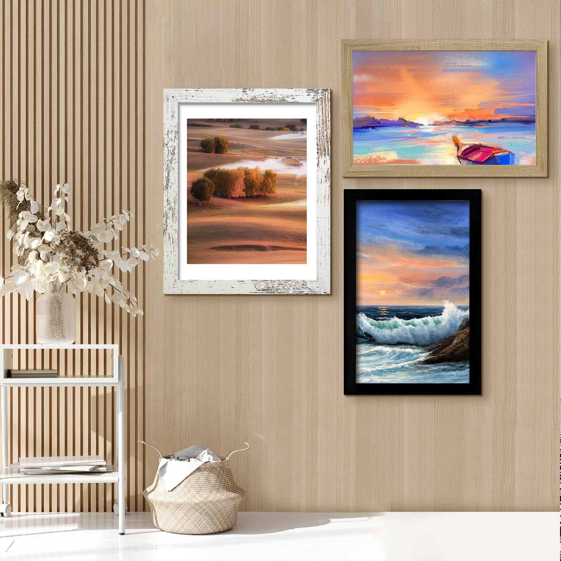 LUCKYLIFE 16x24 black frame durable MDF finish and lightweight design