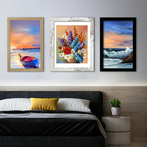 LUCKYLIFE 16x24 black frame wall-mount options shown for vertical or horizontal use
