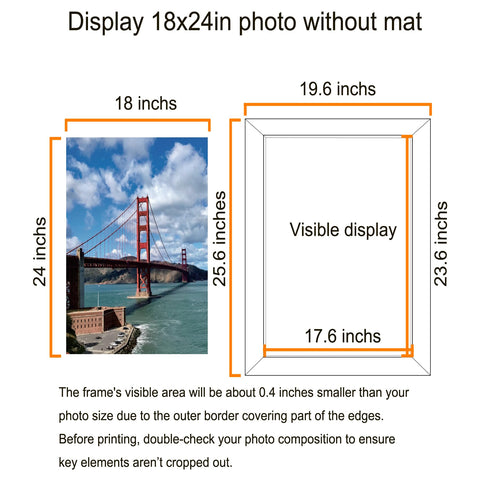 LUCKYLIFE 18x24 frame with mat option demonstrates flexible photo sizing.