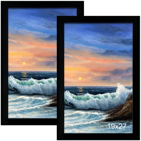 LUCKYLIFE 19x27 frame front view in black MDF for durable memories