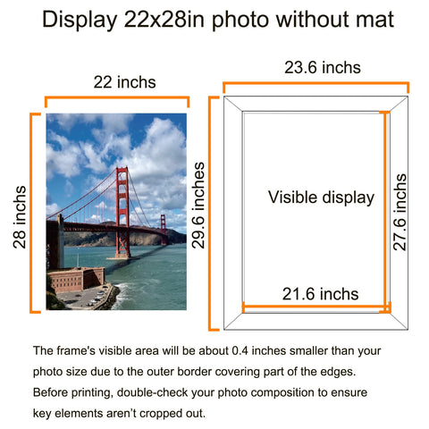 LUCKYLIFE 22x28 black frame side view showing slim profile