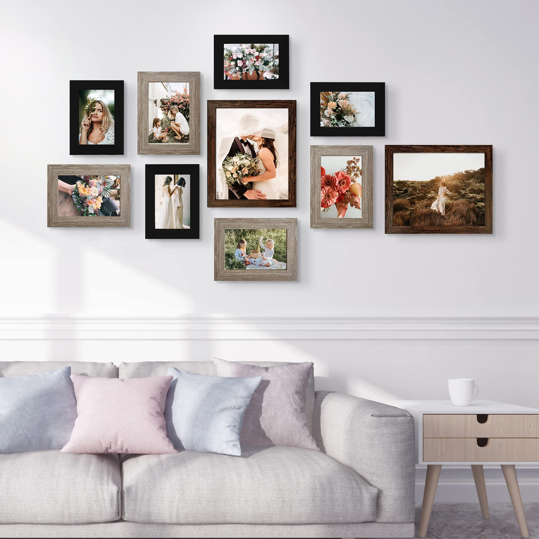 LUCKYLIFE gray 5x7 gallery frame for versatile wall collages.