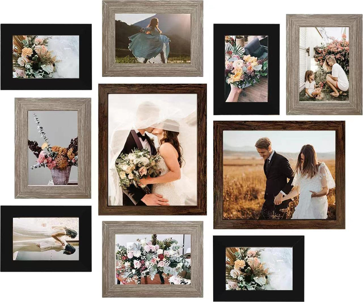 LUCKYLIFE wood-brown 8x10 gallery frame for a timeless centerpiece.