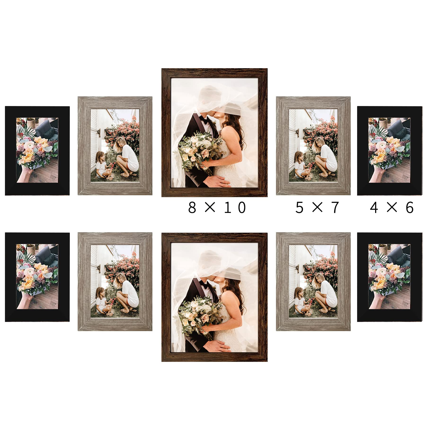LUCKYLIFE wall collage idea layout with mixed finishes.