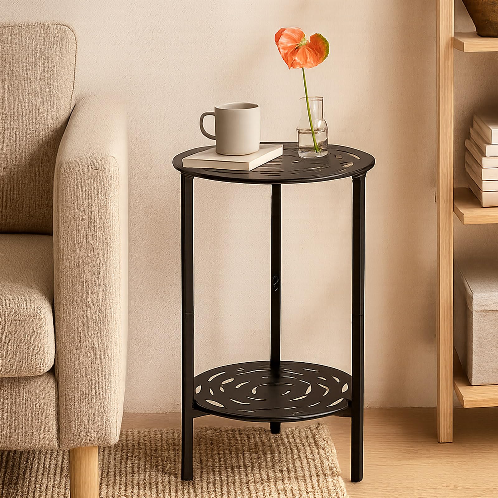 Lucpur compact table fits tight corners with 13.2-inch top and 23.5-inch height.