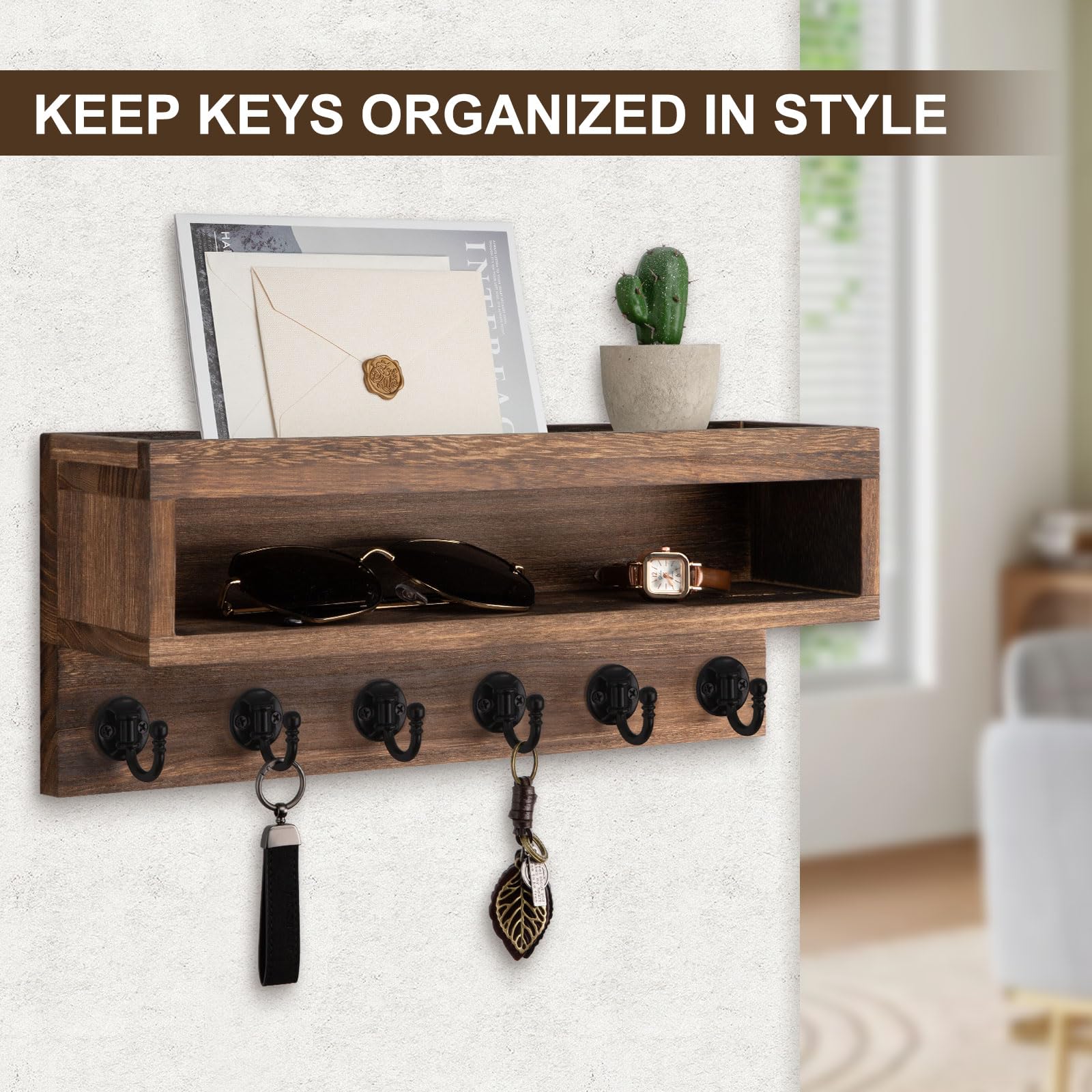 Lucundm rustic wood grain detail enhances wall decor and warmth.