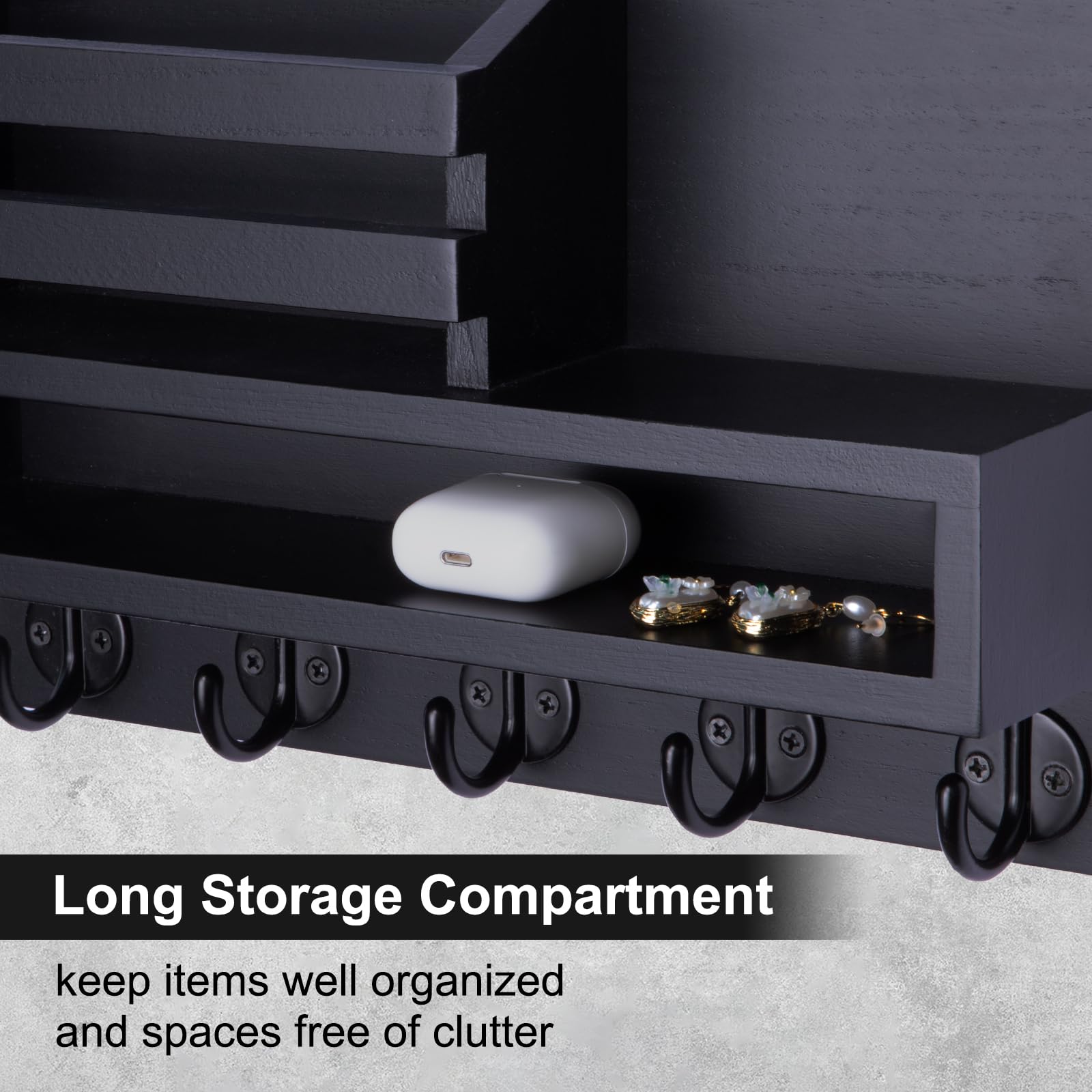 Lucundm wide hooks hold umbrellas and bags securely on entry.