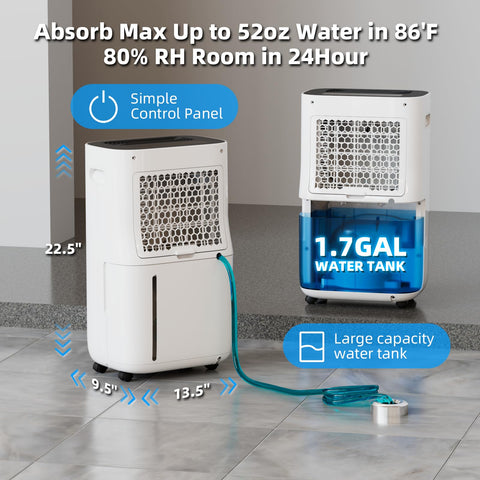 Ludatido water tank and drainage options enable easy maintenance.