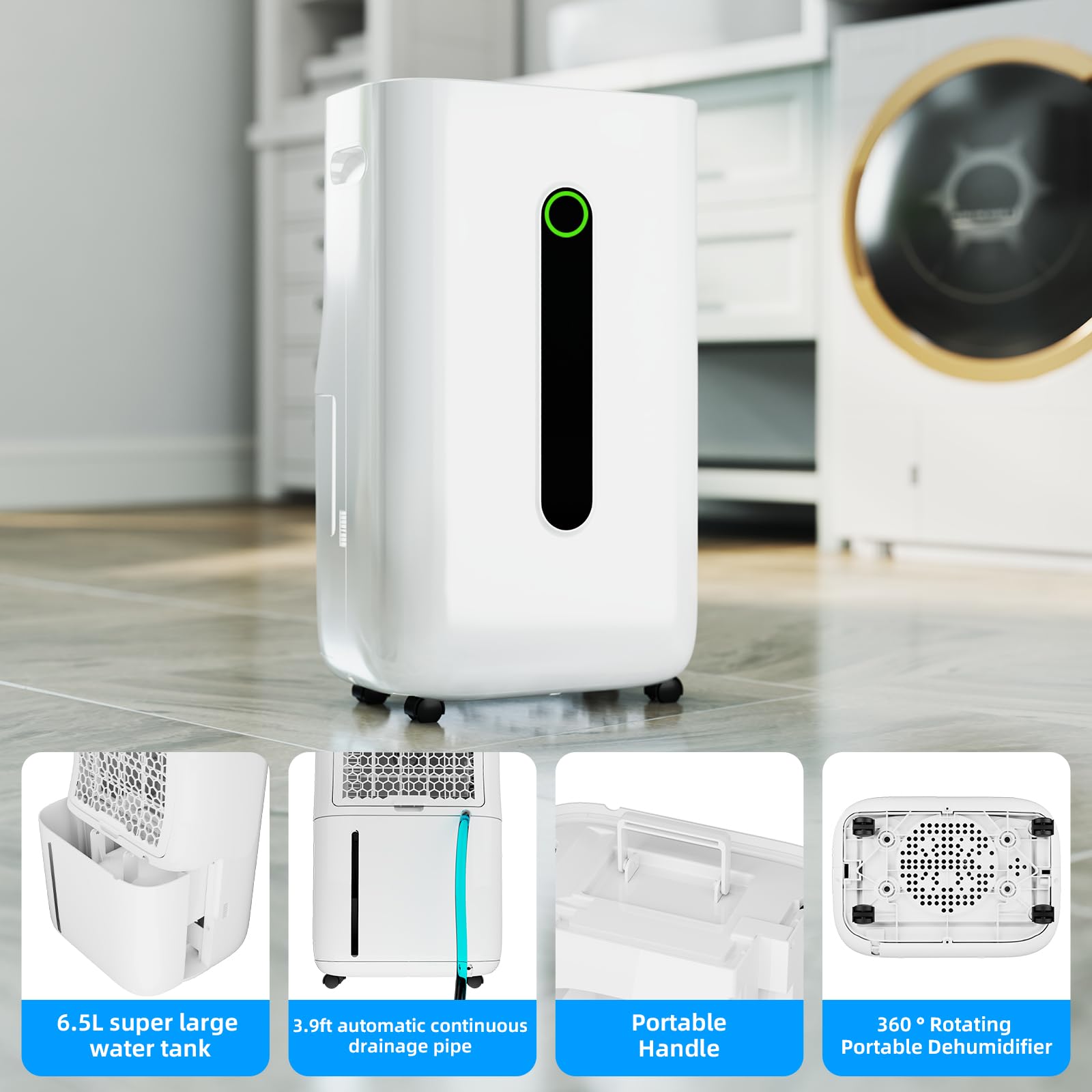 Ludatido wheels and handles enable effortless relocation.