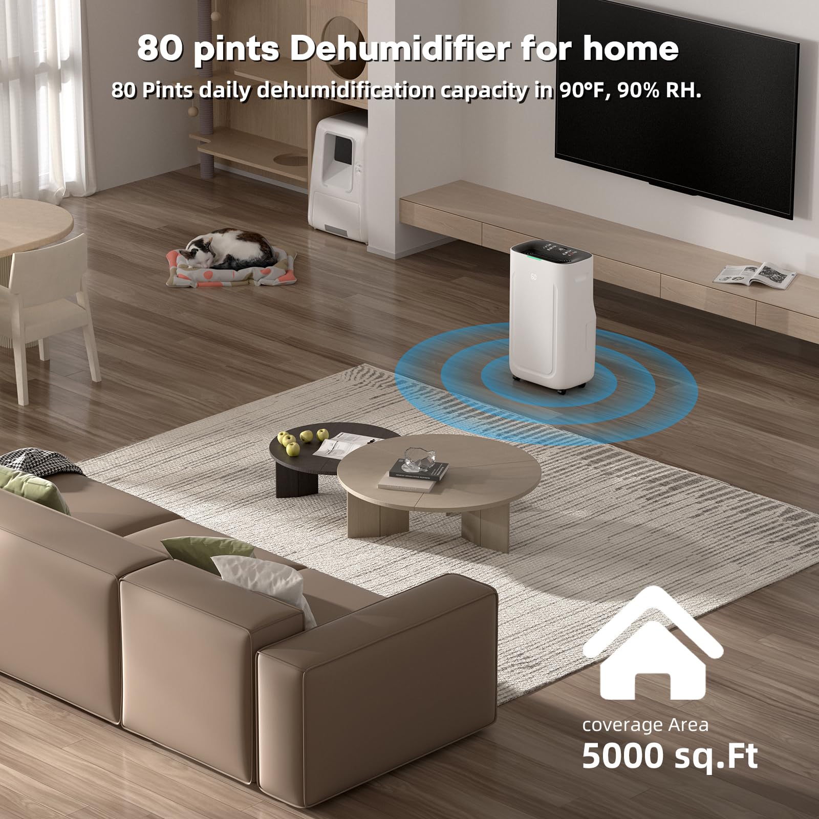 Ludatido dehumidifier energy-saving mode helps lower power use