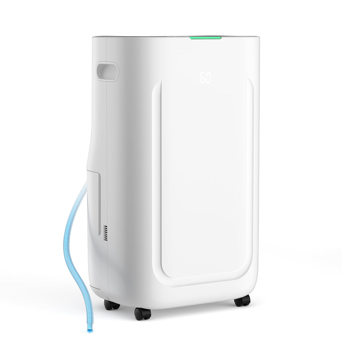 Ludatido dehumidifier front view showing its large size suitable for basements