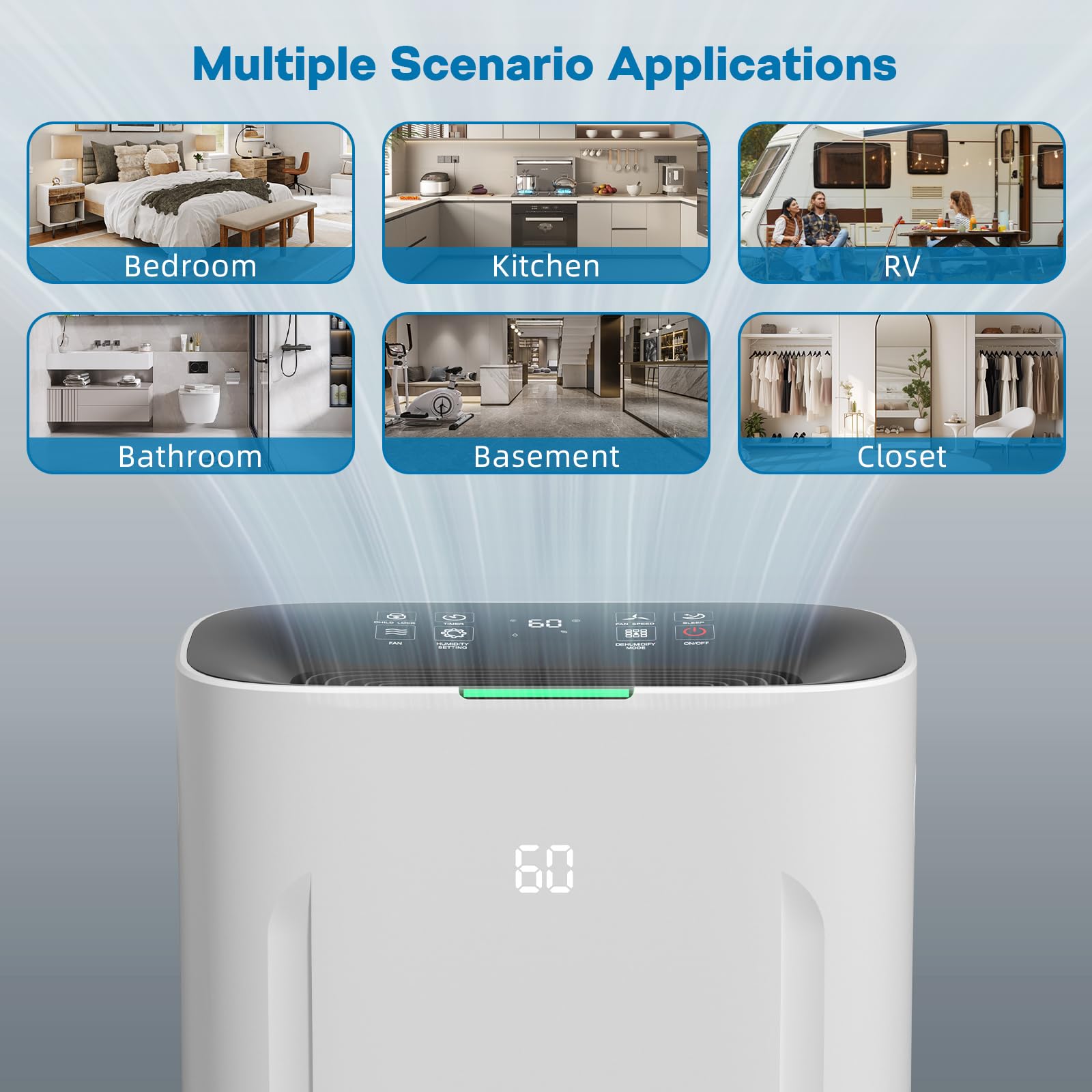Ludatido dehumidifier in-use in basement reducing moisture