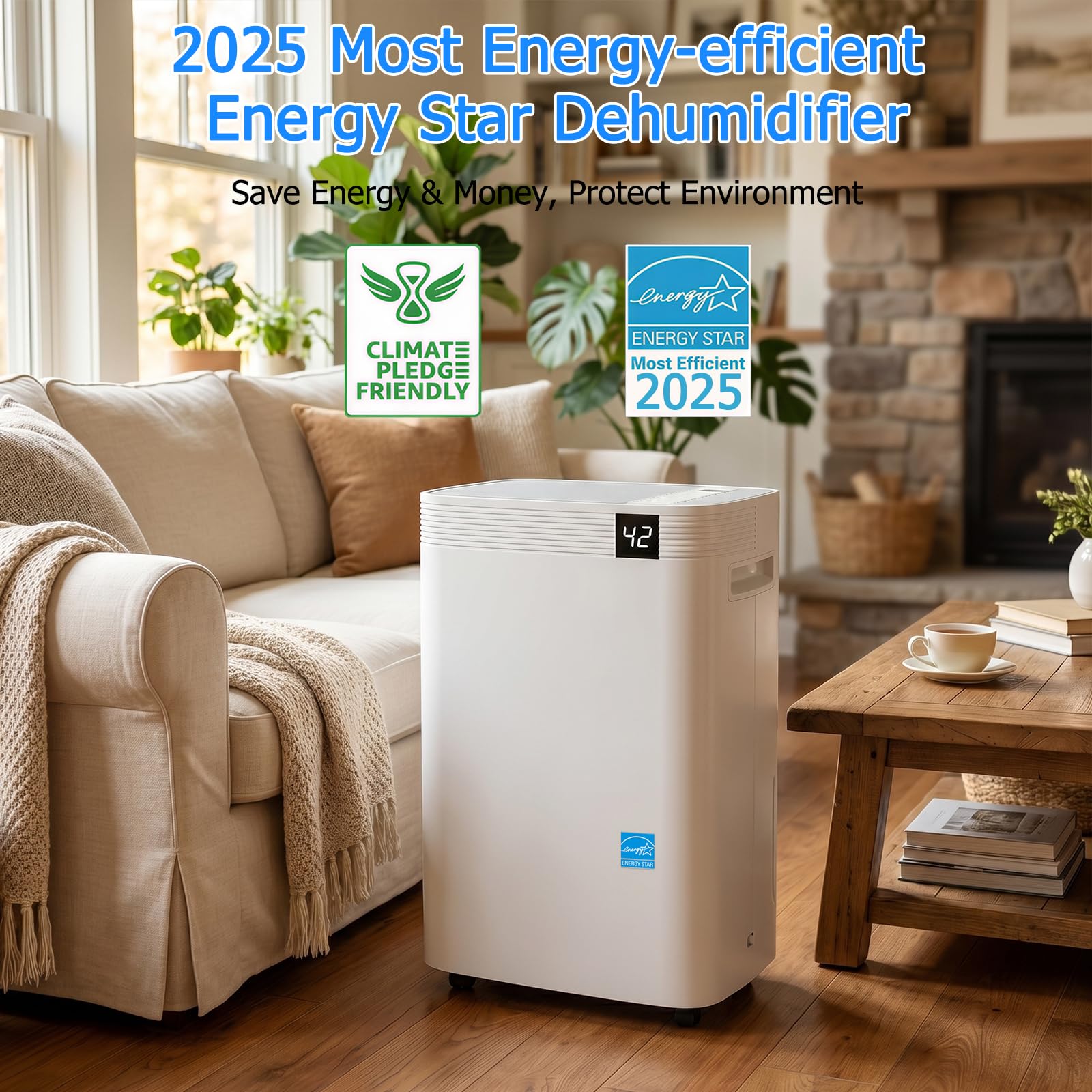 Ludatido dehumidifier water tank visible for moisture control