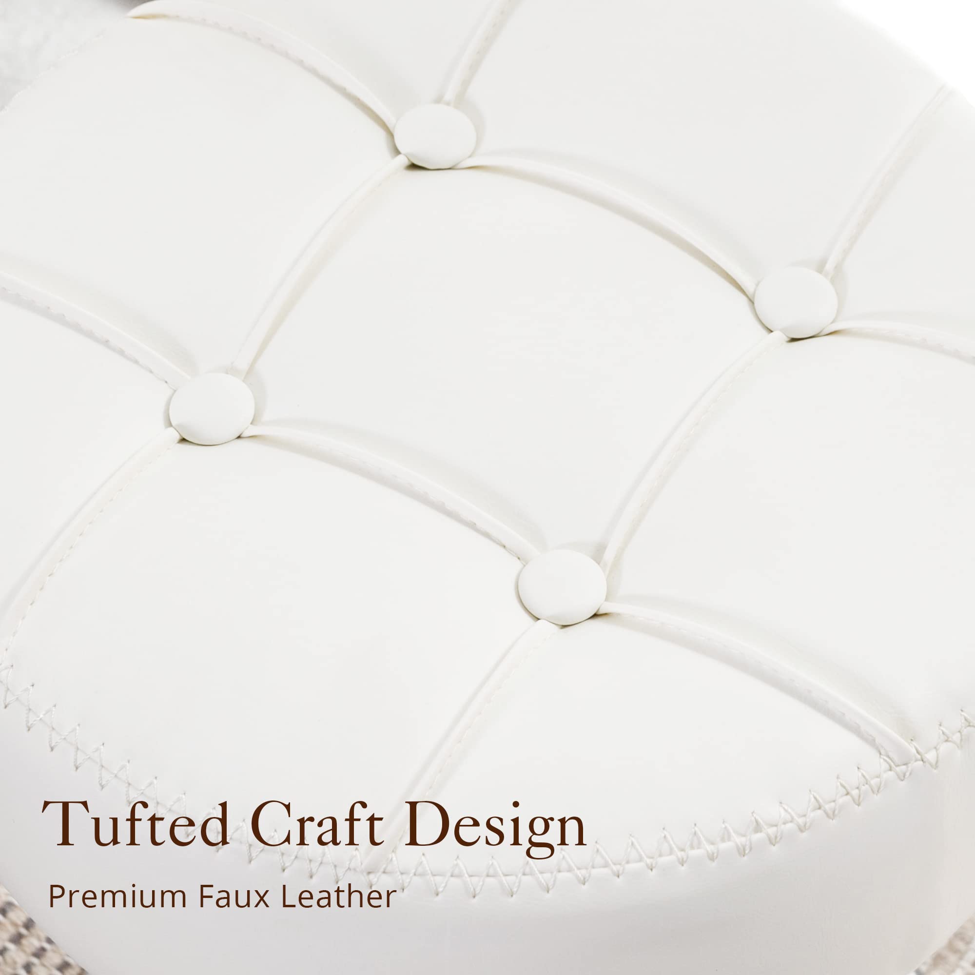 LUE BONA faux leather vanity stool with wipe-clean surface for quick maintenance.