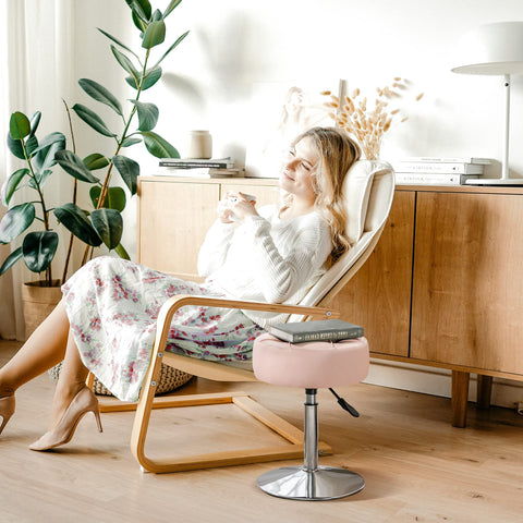 LUE BONA pink vanity stool complements bedrooms and dressing rooms