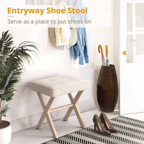 LUE BONA makeup stool features anti-slip feet to protect floors.