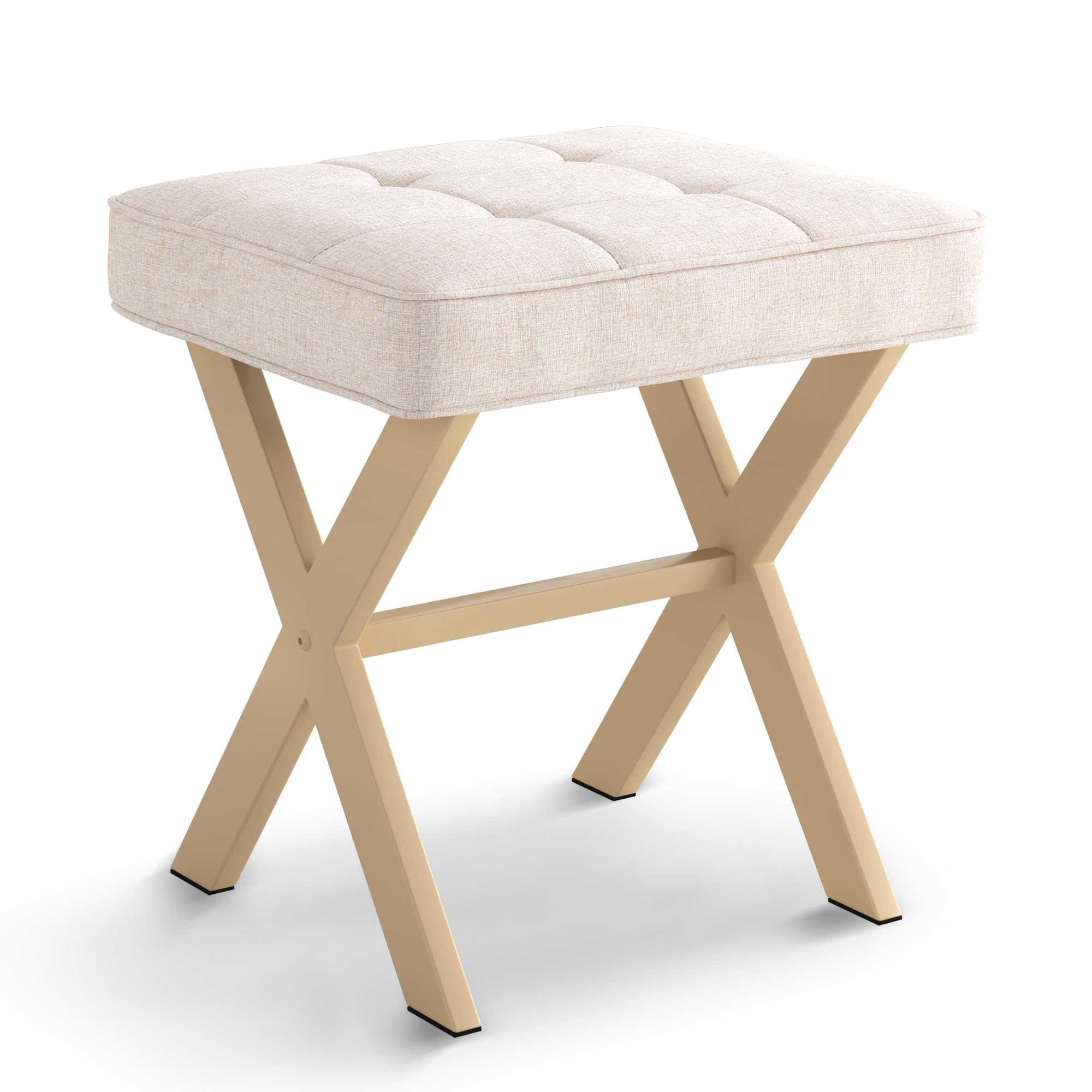 LUE BONA compact foot rest ottoman fits under desks or vanities.