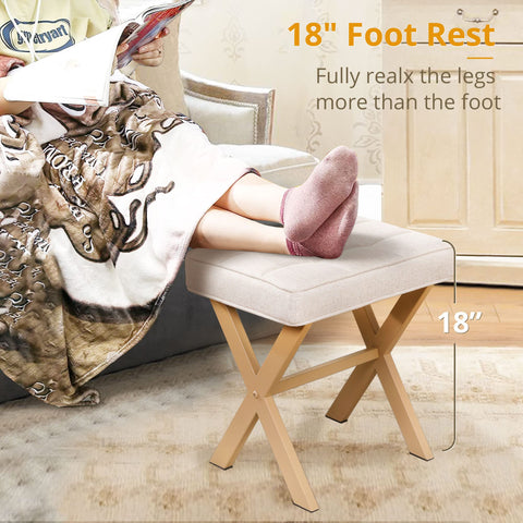LUE BONA tufted seat vanity stool adds luxurious touch to your setup.