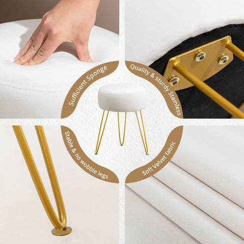LUE BONA vanity stool compact design fits small spaces.