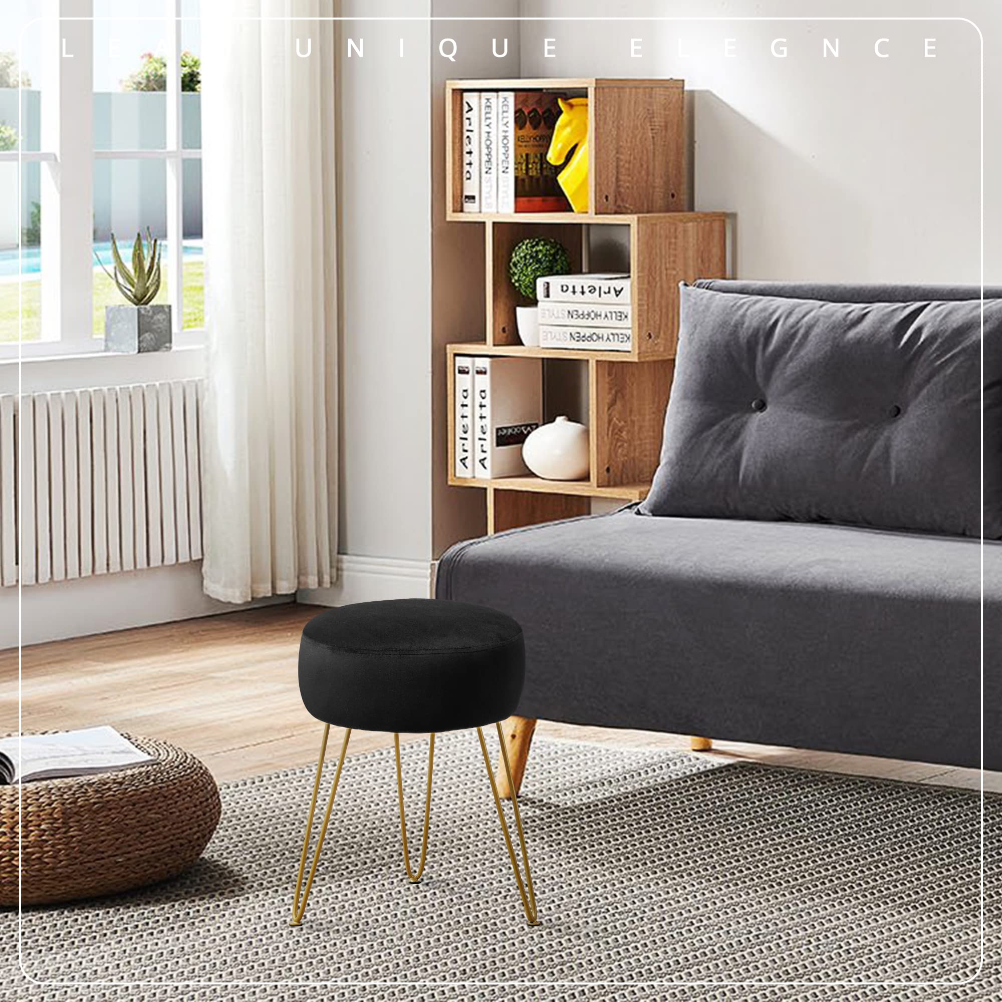 LUE BONA easy-assembly vanity stool installs in minutes.