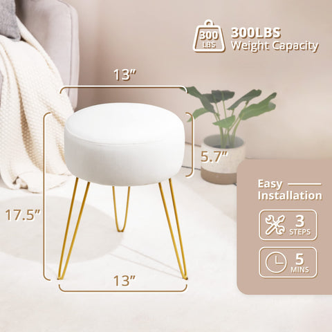 LUE BONA vanity stool easy installation ships with tools.