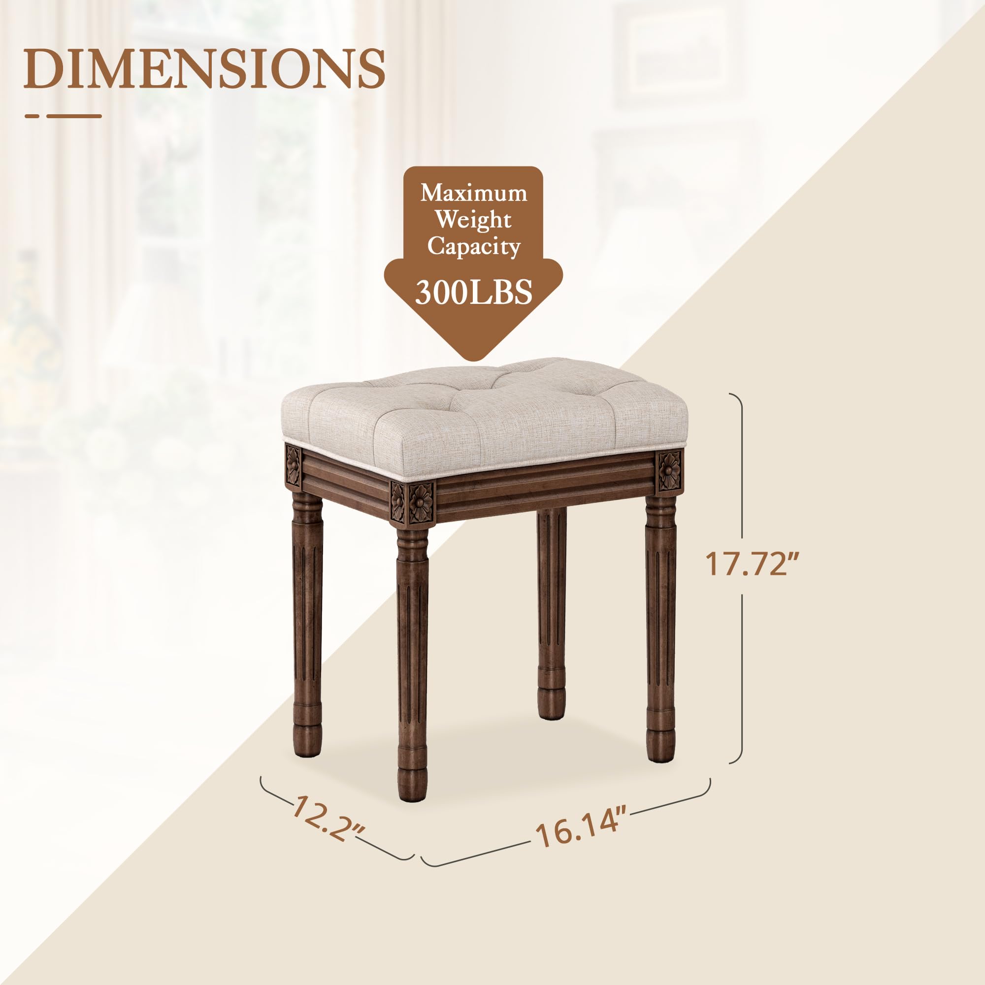 LUE BONA assembly-friendly ottoman is easy to place in small rooms