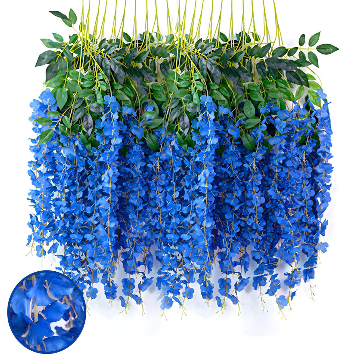 Luerbi royal blue wisteria garland indoor decor vibrant display