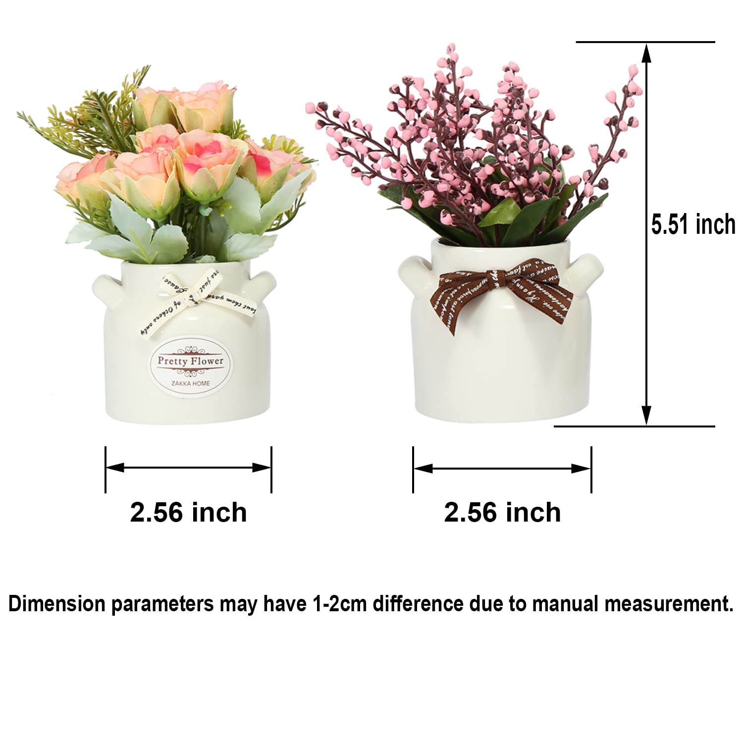 LUEUR durable artificial flowers arrangement with porcelain pots for year-round display.