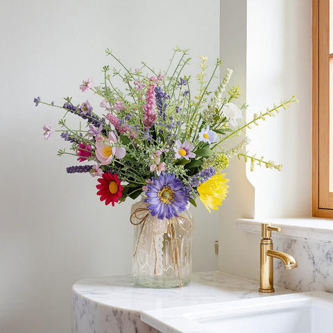 LUEUR ready to display vase arrangement requires no styling for instant decor upgrade.