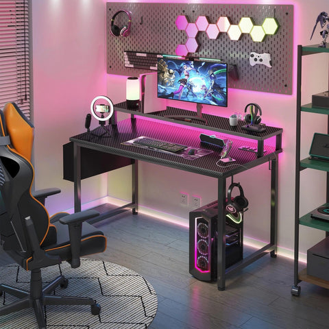 Lufeiya 40-inch desk supports dual monitors for immersive gaming