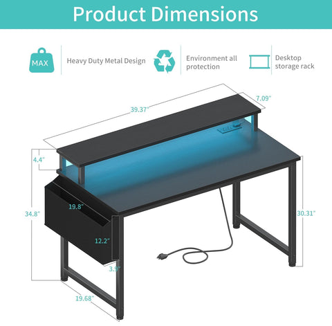 Lufeiya desk USB port powers devices while you game.