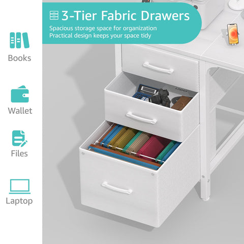 Lufeiya compact home office setup with integrated filing drawer.