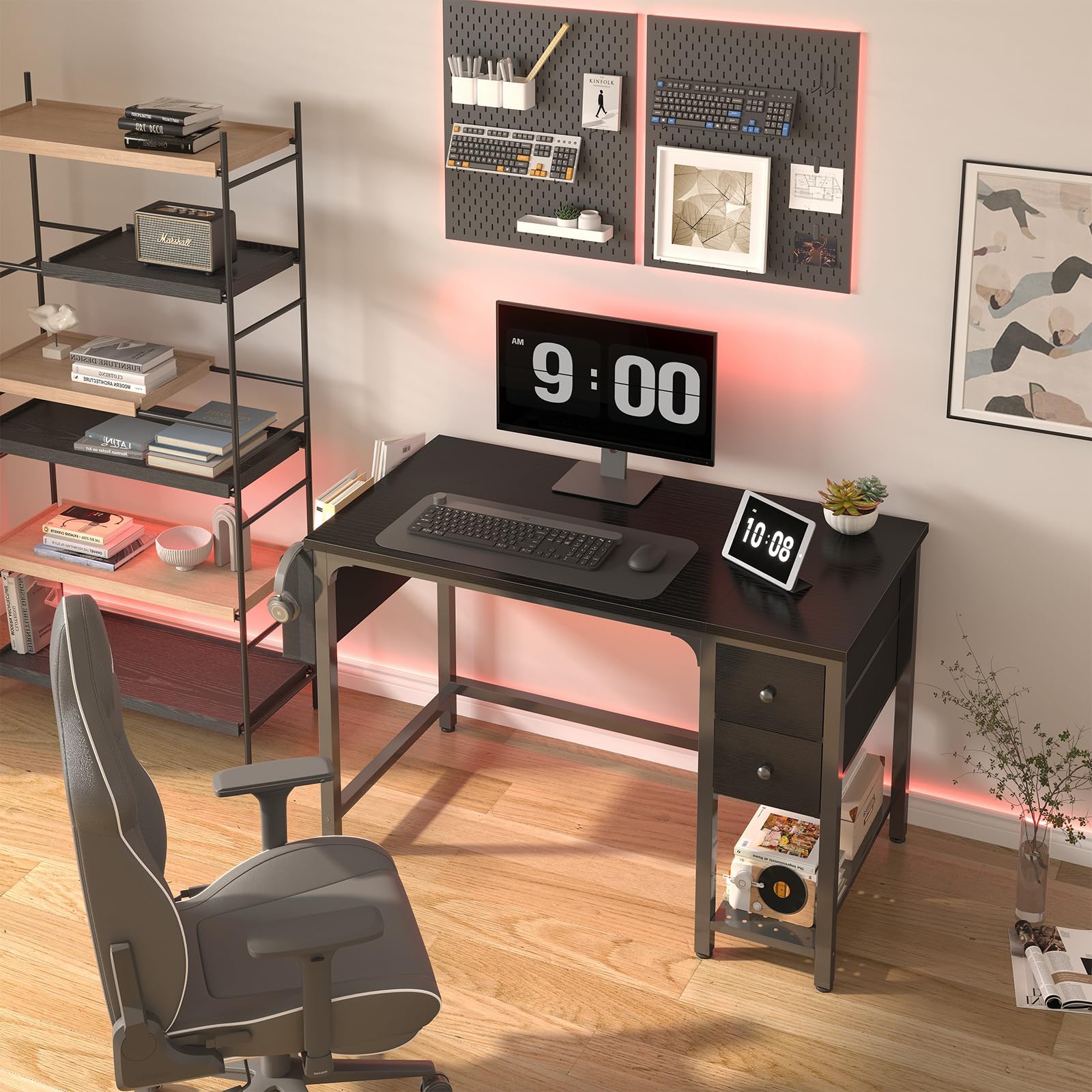 Lufeiya 40-inch desk demonstrates space-saving design for compact rooms.