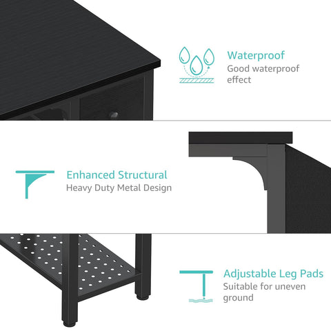 Lufeiya desk in black finish ideal for small spaces, dorms, and bedrooms.
