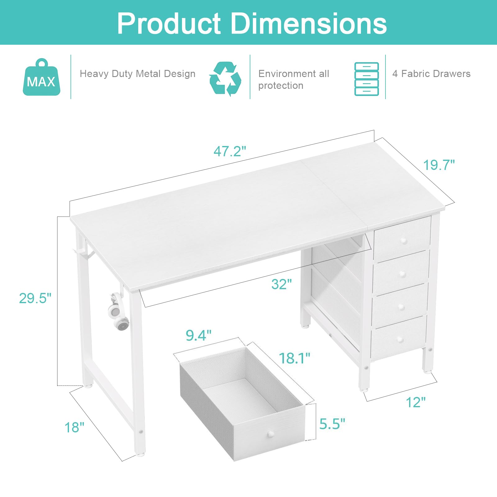 Lufeiya desk shows left-side drawer configuration for flexible setup.