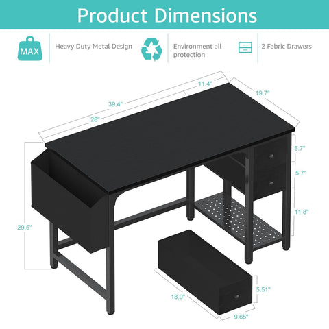 Lufeiya desk features sturdy steel brackets for stable gaming or study sessions.