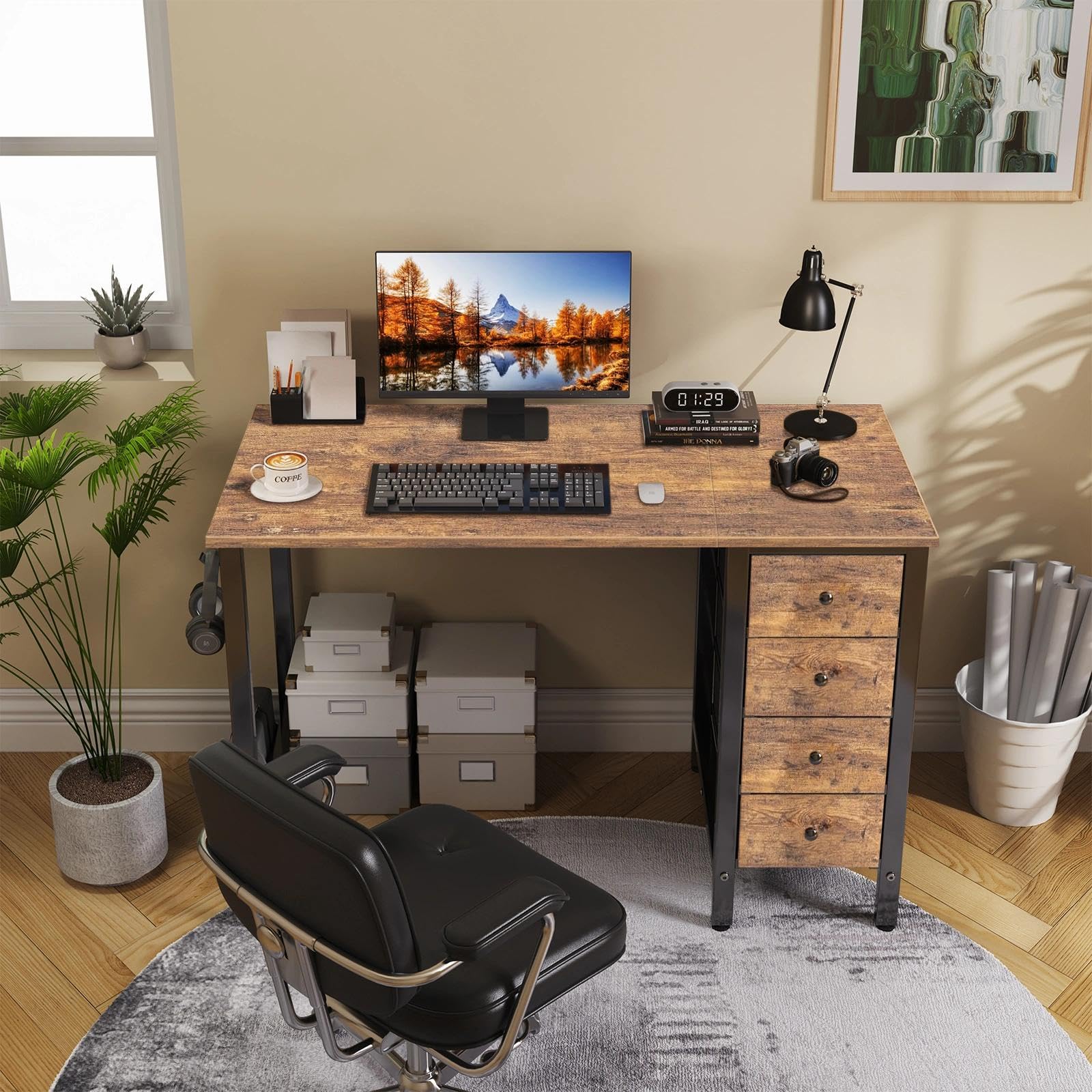 Lufeiya desk surface made of P2 board with scratch-resistant finish