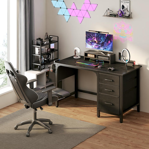 Lufeiya desk with file cabinet side view highlighting organized storage