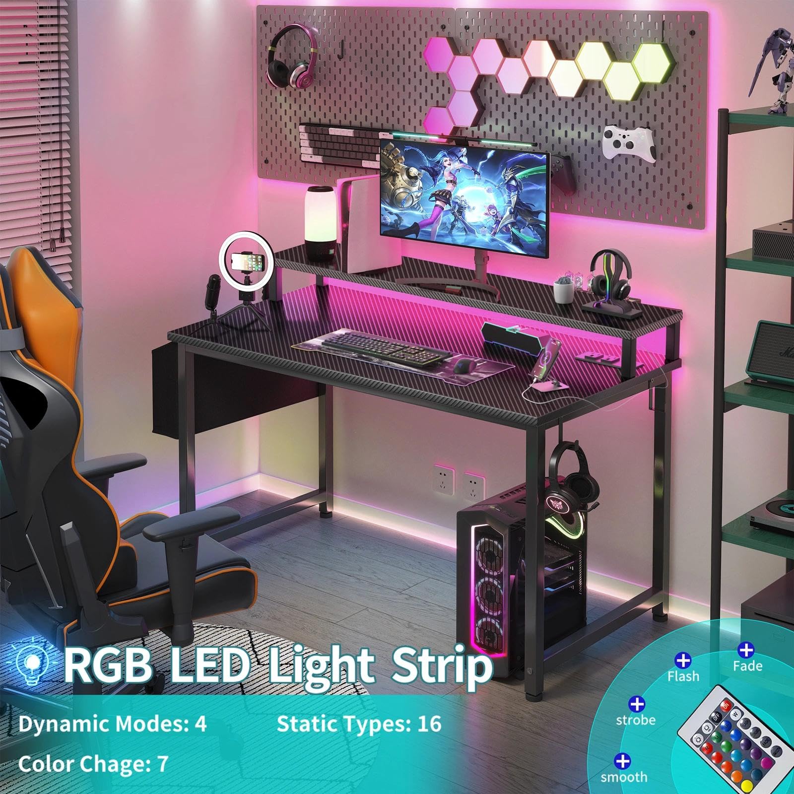 Lufeiya RGB LED lights offer customizable ambiance for work or play