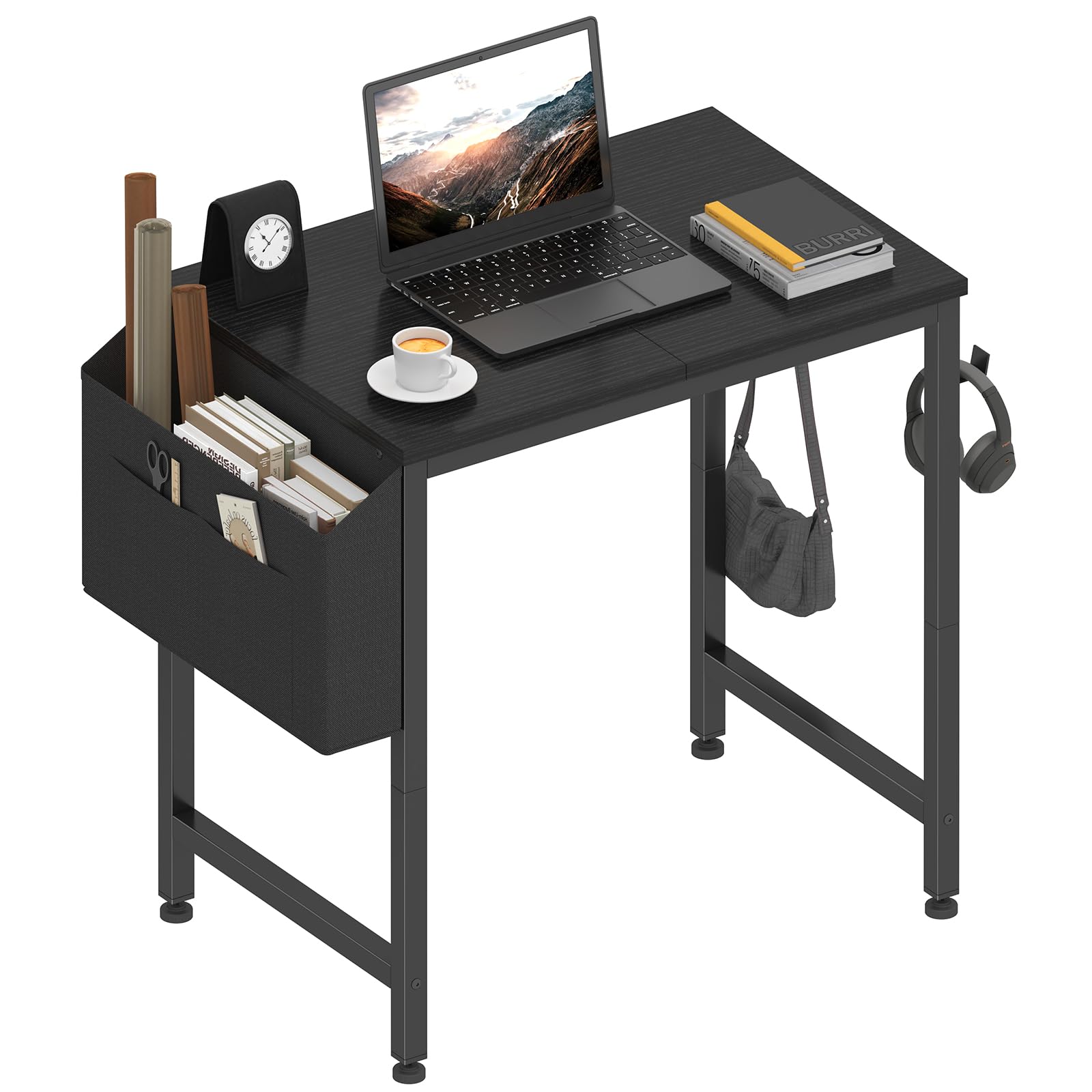Lufeiya small desk in a cozy bedroom for focused study in small spaces.
