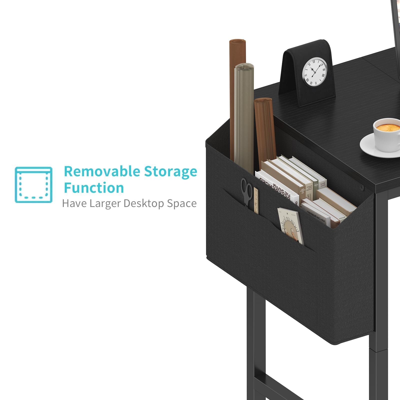 Lufeiya small desk adjustable legs ensure a level, stable surface.