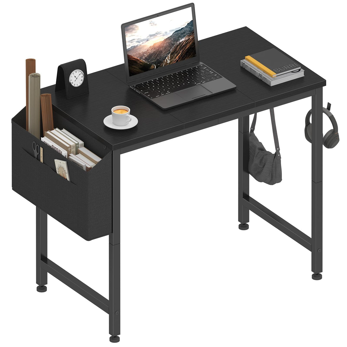 Lufeiya small desk front view with compact storage for a tidy study space.