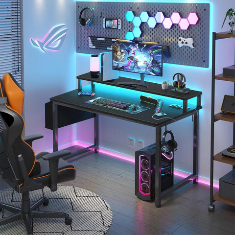 Lufeiya desk with RGB LED strip for ambient study or gaming