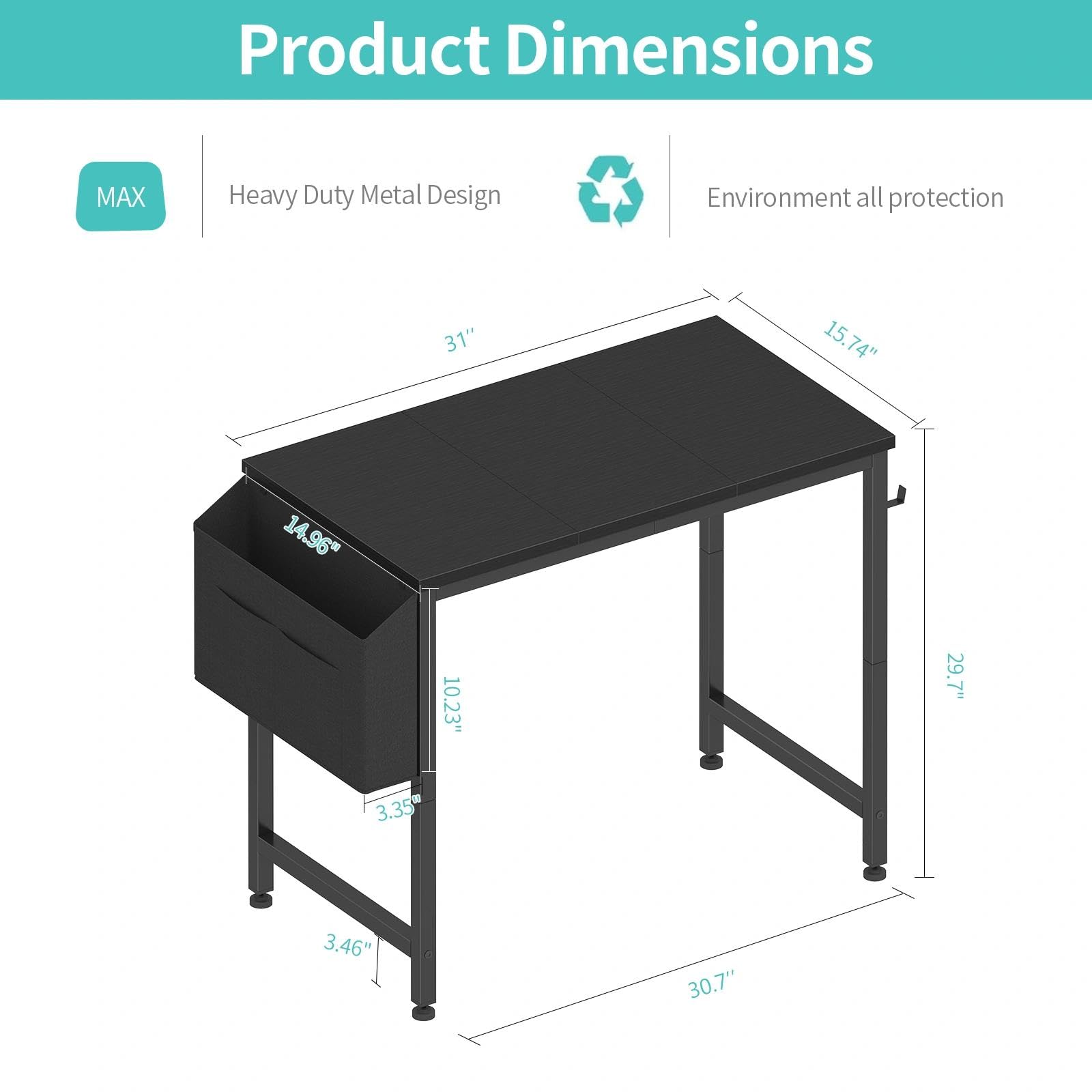 Lufeiya small desk thick board highlights sturdy, durable workspace.