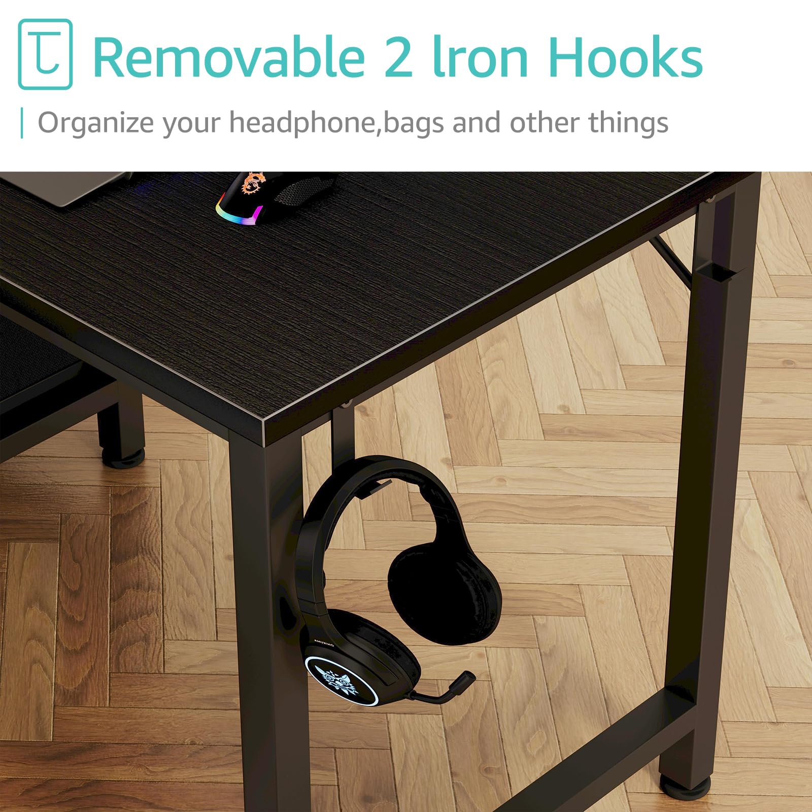 Lufeiya desk legs feature adjustable pads to protect floors