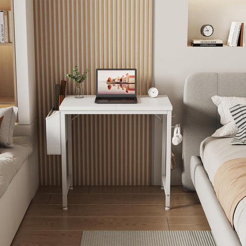 Lufeiya desk with headphone hook for easy cable management.