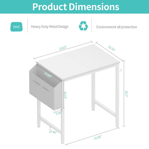 Lufeiya desk with storage bag simplifies organizing books and supplies.