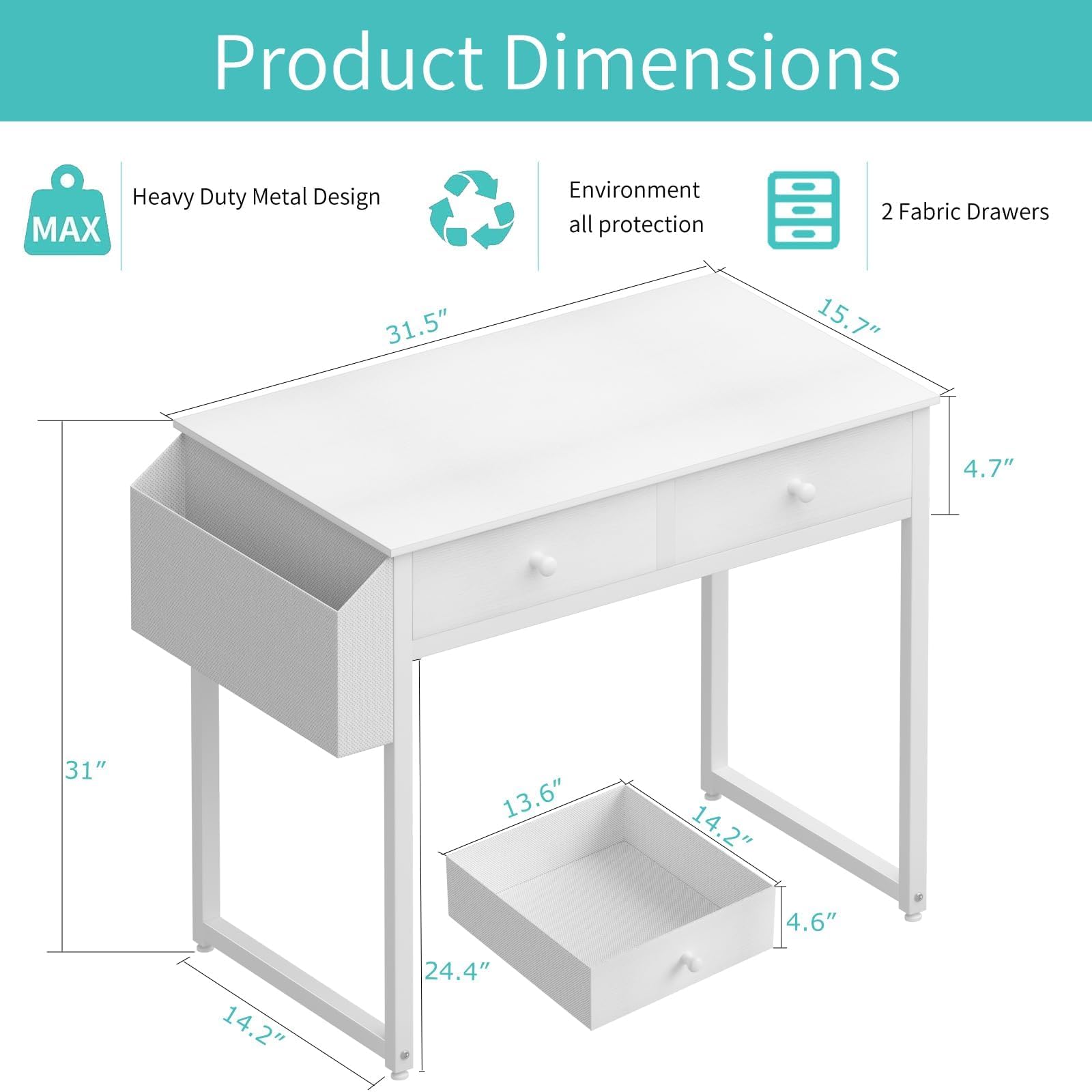 Sturdy steel brackets boost stability for confident writing sessions.