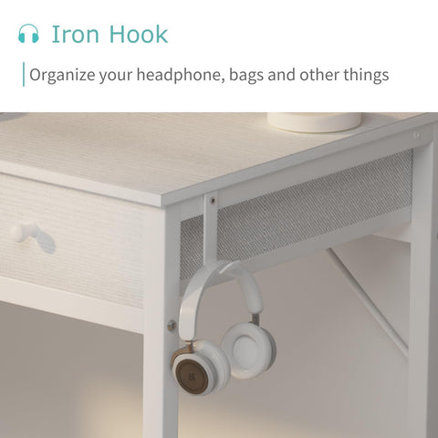 Versatile use as study desk or vanity in bedrooms or small rooms.
