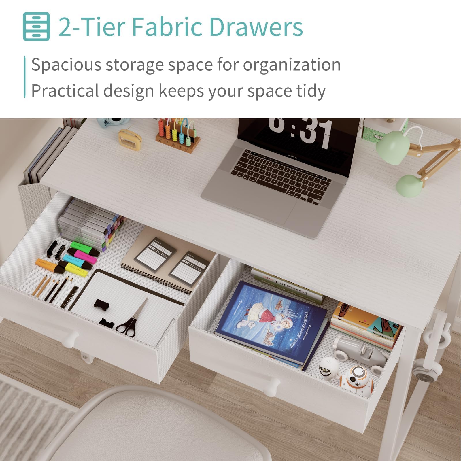 Lufeiya desk compact silhouette demonstrates patent-approved efficiency for small spaces.